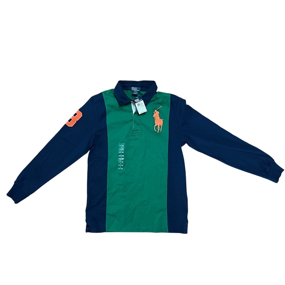 NWT Polo Ralph‎ Lauren Rugby Long Sleeve Boys Large 14-16 RARE